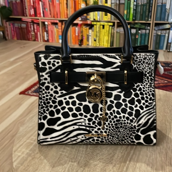 NEW Michael Kors Hamilton Animal Print Satchel and Wallet - Picture 2 of 16